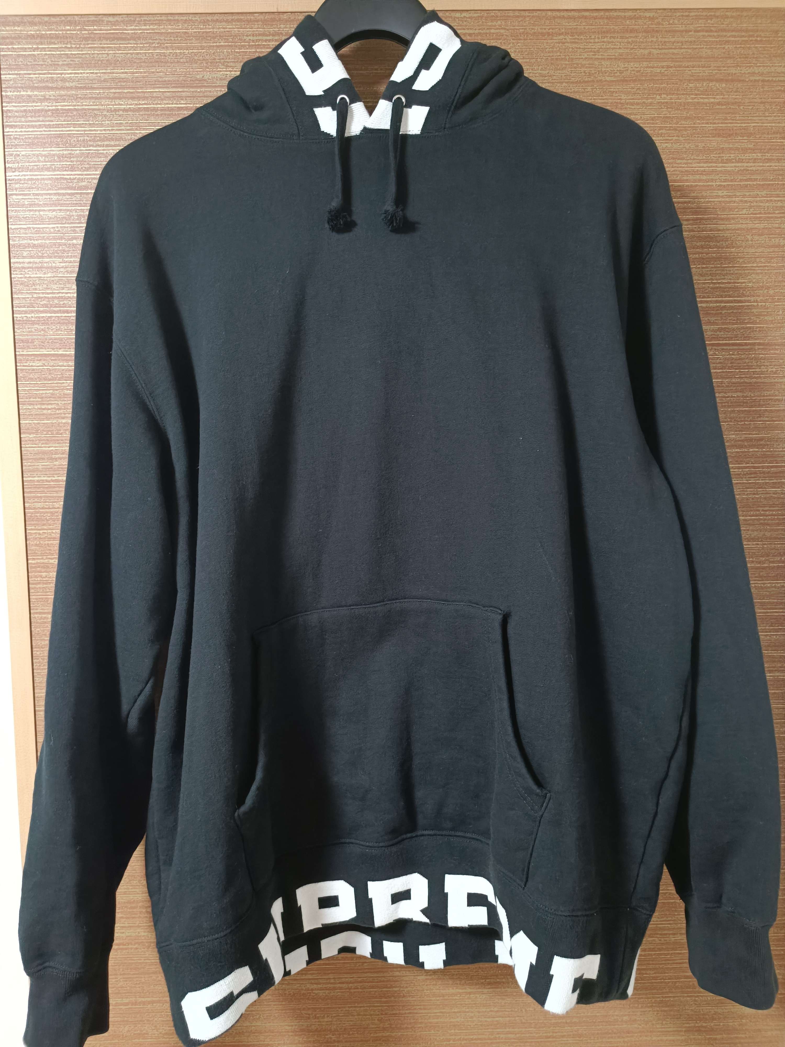 Supreme Cropped Logos Hooded Sweatshirt "Black"