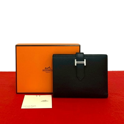 HERMES エルメス ベアン コンパクト ヴォーエプソン 二つ折り財布 ブラック
552-2