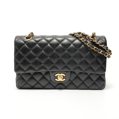シャネル CHANEL 24番台 マトラッセ ラムスキン ダブルフラップ 25 チェーン ショルダーバッグ【中古】