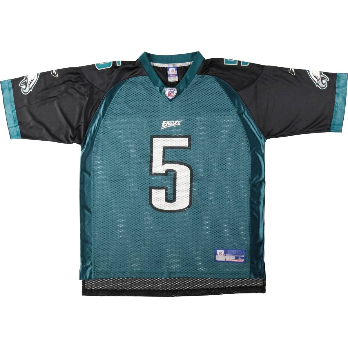 古着 リーボック Reebok NFL PHILADELPHIA EAGLES フィラデルフィアイーグルス メッシュ Vネック フットボール七分袖Tシャツ メンズL相当/eaa662636