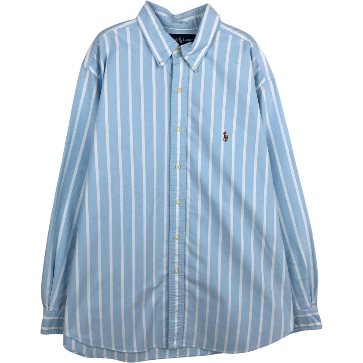 古着 ラルフローレン Ralph Lauren CLASSIC FIT 長袖 ボタンダウンストライプシャツ メンズXL相当/eaa628713