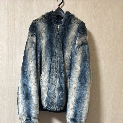 Supreme Faux Fur Reversible Hooded Jacket "Blue"