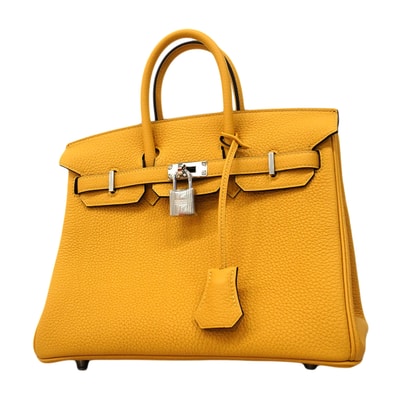 【6fb2954-g】エルメス ハンドバッグ バーキン25 トゴ パイユ シルバー金具 G刻印【中古】レディース