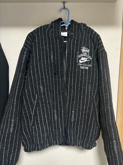 Stussy x Nike Striped Wool Jacket "Black"