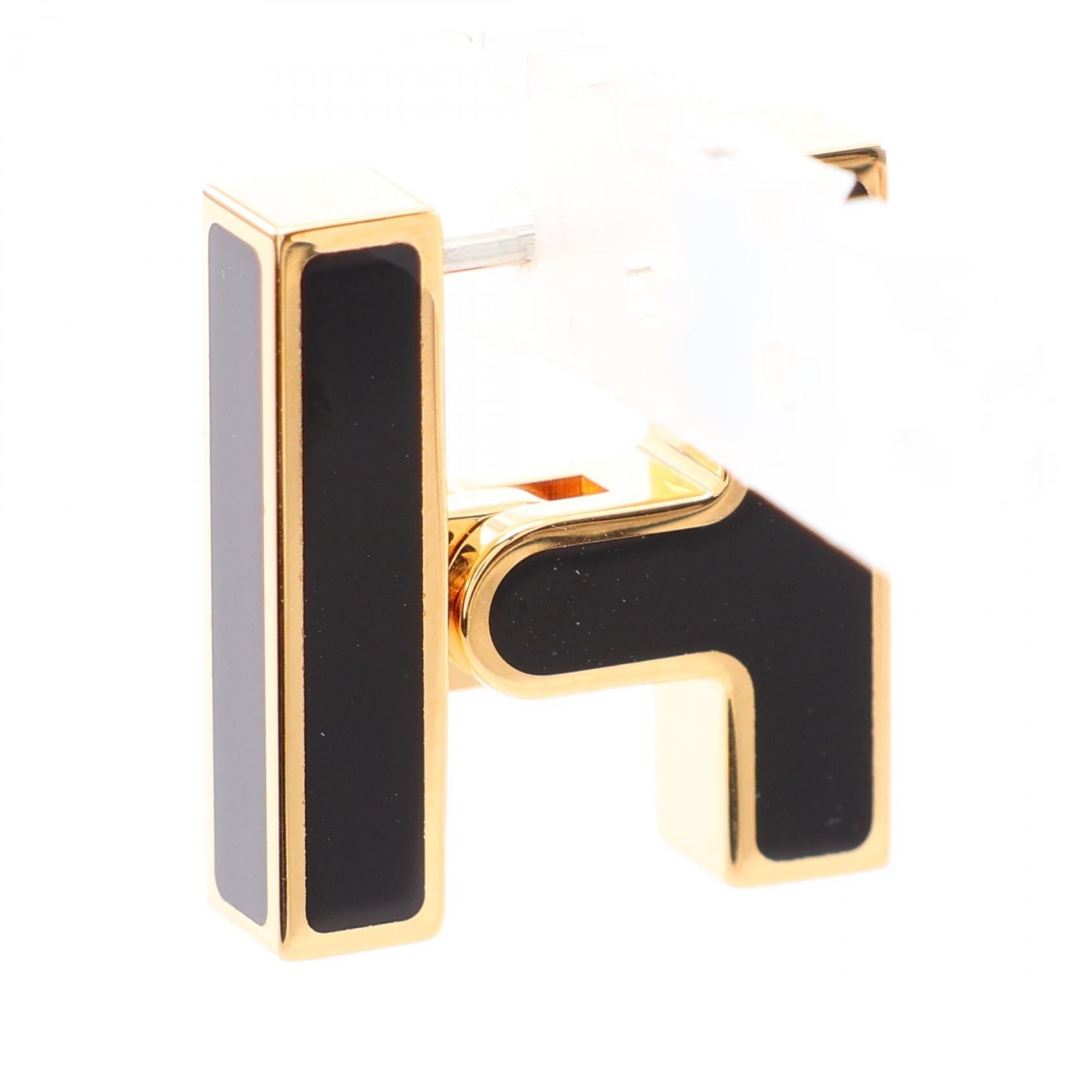 エルメス HERMES シングルピアス H ピアス ジュエリー GP(ゴールドメッキ) ゴールド メンズ ゴールド系 / ブラック系 【中古】