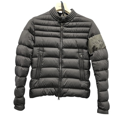 MONCLER 希少 美品 モンクレール ARREE GIUBBOTTO アリー ダウンジャケット 1A54200 ナイロン ダウン ブラック ロゴ サイズ2 アウター ABランク 中古 鑑定済 モンクレールダウンジャケット