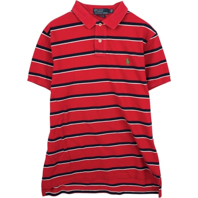 古着 ラルフローレン Ralph Lauren POLO by Ralph Lauren CUSTOM FIT 半袖 ボーダー ポロシャツ メンズL相当/eaa635191