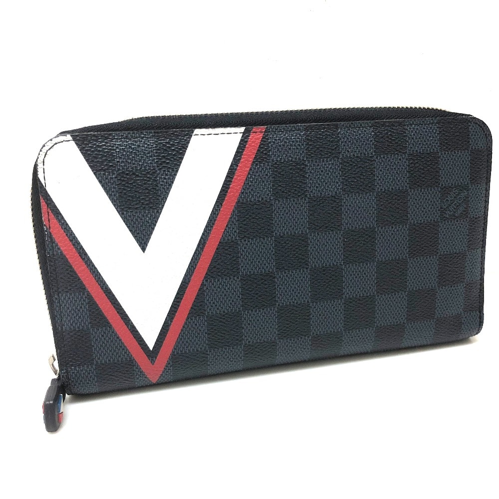ルイヴィトン LOUIS VUITTON ジッピー オーガナイザー N64013 アメリカズカップ2017限定 ラウンドファスナー 長財布 ダミエコバルトキャンバス ネイビー系