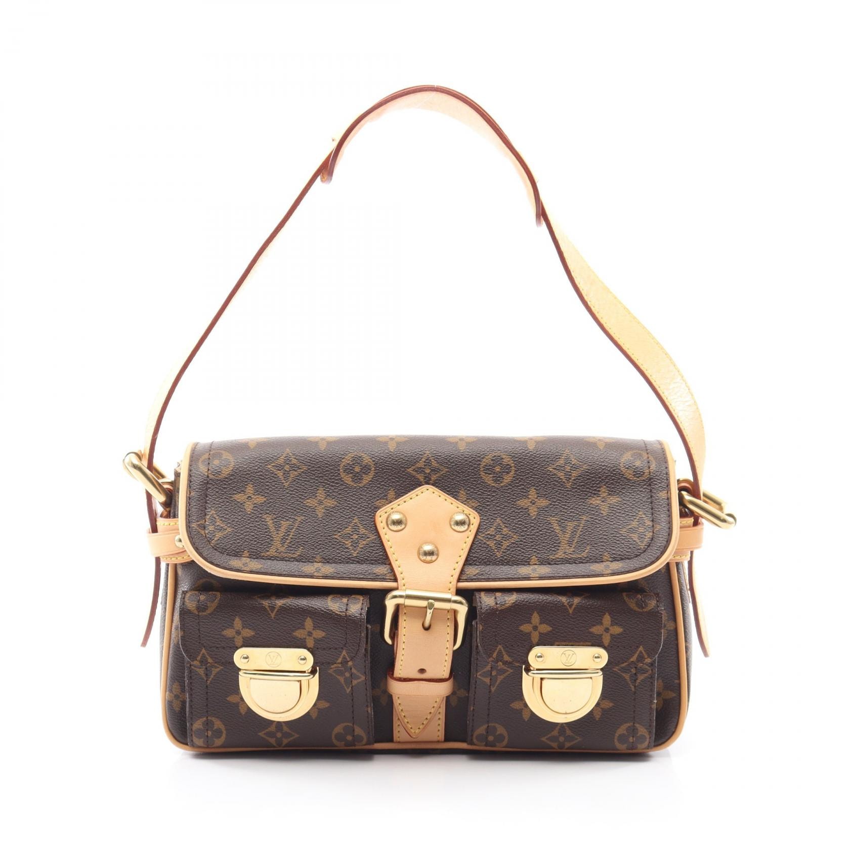 ルイ・ヴィトン LOUIS VUITTON ハドソンPM モノグラム ショルダーバッグ バッグ PVCコーティングキャンバス レザー レディース ブラウン系 M40027 【中古】