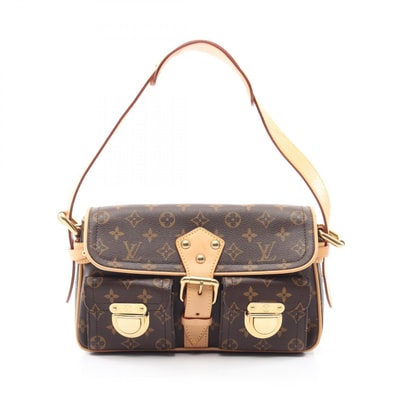 ルイ・ヴィトン LOUIS VUITTON ハドソンPM モノグラム ショルダーバッグ バッグ PVCコーティングキャンバス レザー レディース ブラウン系 M40027 【中古】