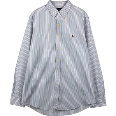 古着 ラルフローレン Ralph Lauren CUSTOM FIT マルチストライプ 長袖 ボタンダウンストライプシャツ メンズL相当/eaa609689