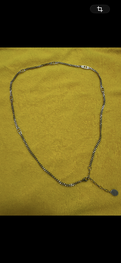 Dior CD Icon Chain Link Necklace "Silver"