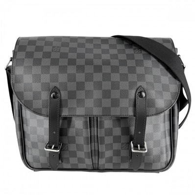 LOUIS VUITTON ルイヴィトン メッセンジャーバッグ クリストファー メッセンジャー ショルダーバッグ 肩掛け 斜め掛け N41500 ダミエグラフィットキャンバス ブラック 黒 シルバー金具 メンズ【中古品】