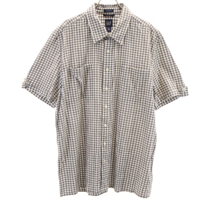 GAP ギャップ ギンガムチェック 半袖 シャツ XL グレー