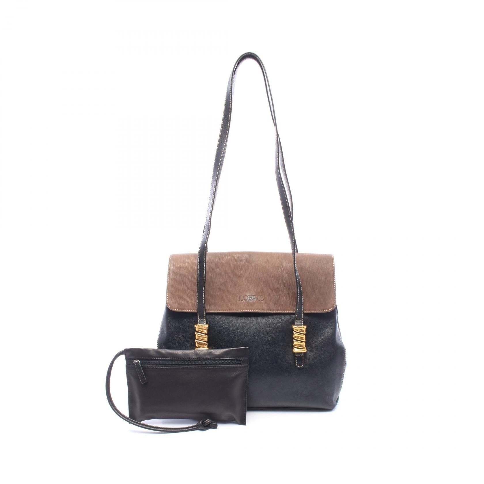 ロエベ LOEWE ショルダーバッグ バッグ レザー レディース ブラック系 / ブラウン系 【中古】