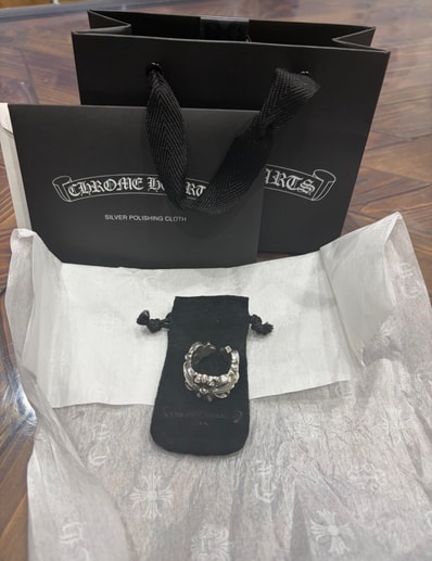 Chrome Hearts Double Floral Cross Ring "Silver"