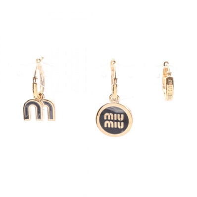 ミュウ ミュウ Miu Miu エナメルメタル 3点セット ピアス ジュエリー GP(ゴールドメッキ) レディース ゴールド系 / ブラック系 5IO1022F6TF002 【新品】