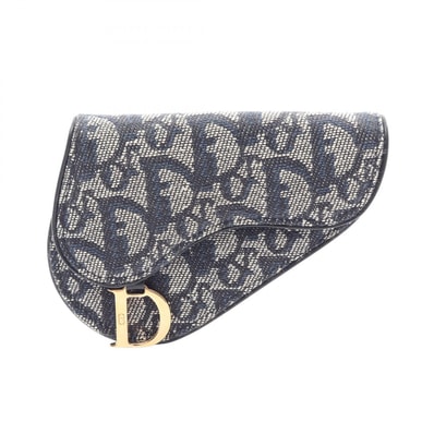 ディオール Dior SADDLE サドル オブリーク コインケース 財布 キャンバス レザー レディース ネイビー系 【中古】