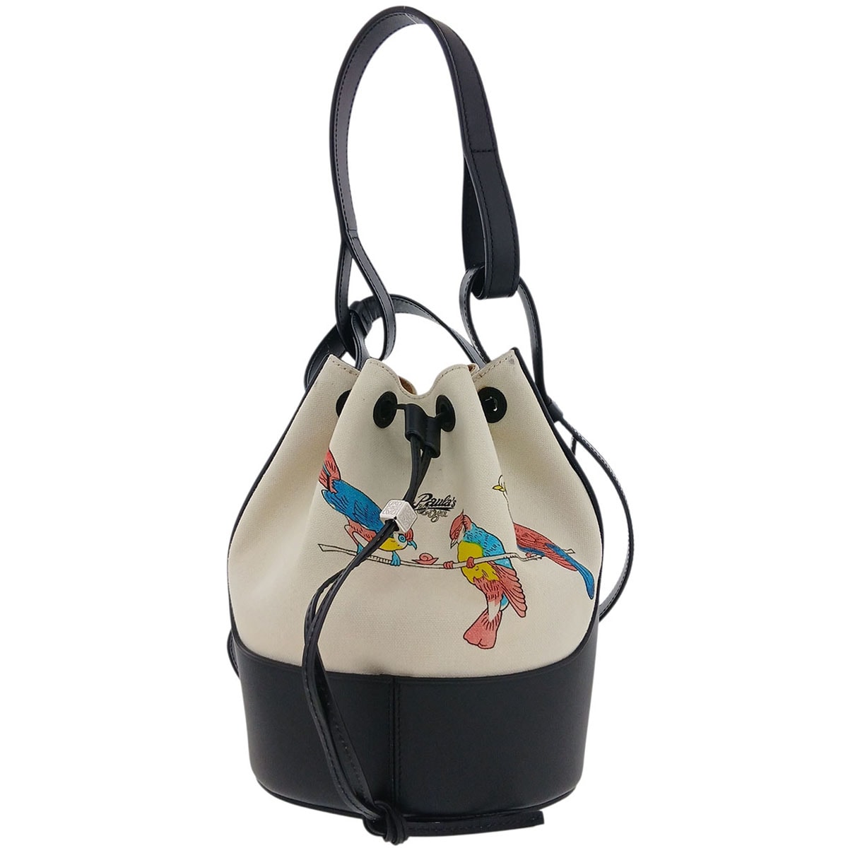 LOEWE ロエベ ショルダーバッグ A710C31X56 レザー キャンバス ブラック ホワイト レディース【中古】