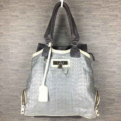 MARC BY MARC JACOBS/マークバイマークジェイコブス ハンド/トートバッグ グレー ロゴ総柄 管NO.B25-15