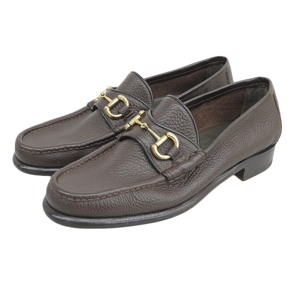 エンツォボナフェ 新品同様 レザー ビットローファー シューズ メンズ ブラウン 8 8