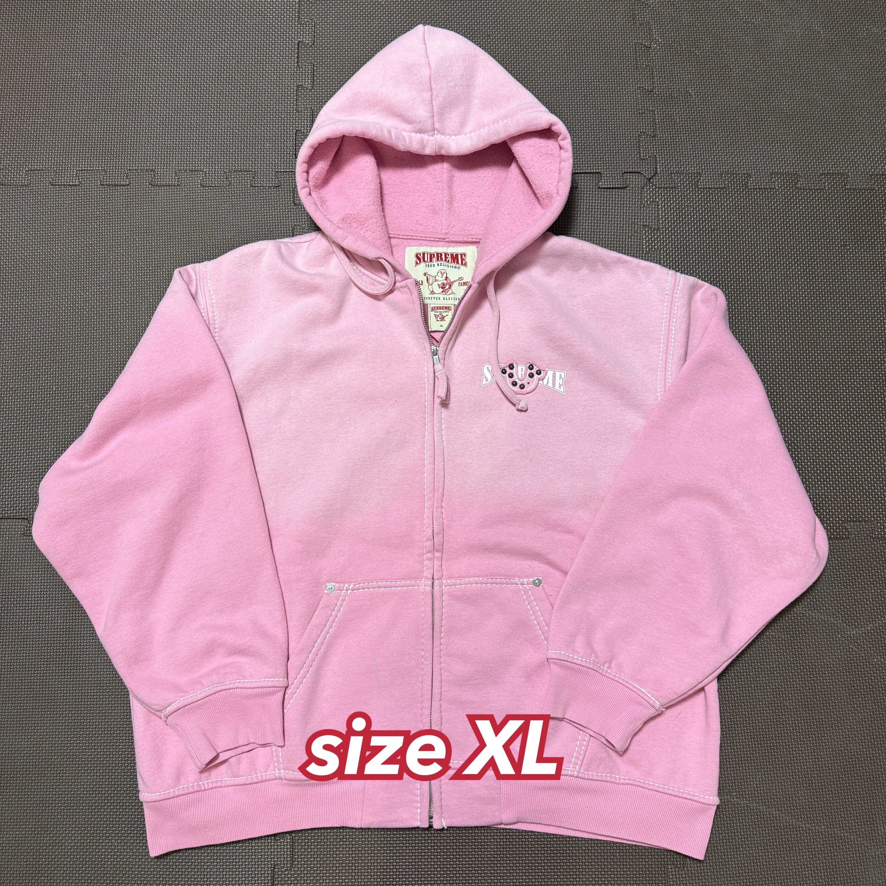 Supreme x True Religion Zip Up Hooded Sweatshirt "Pink"