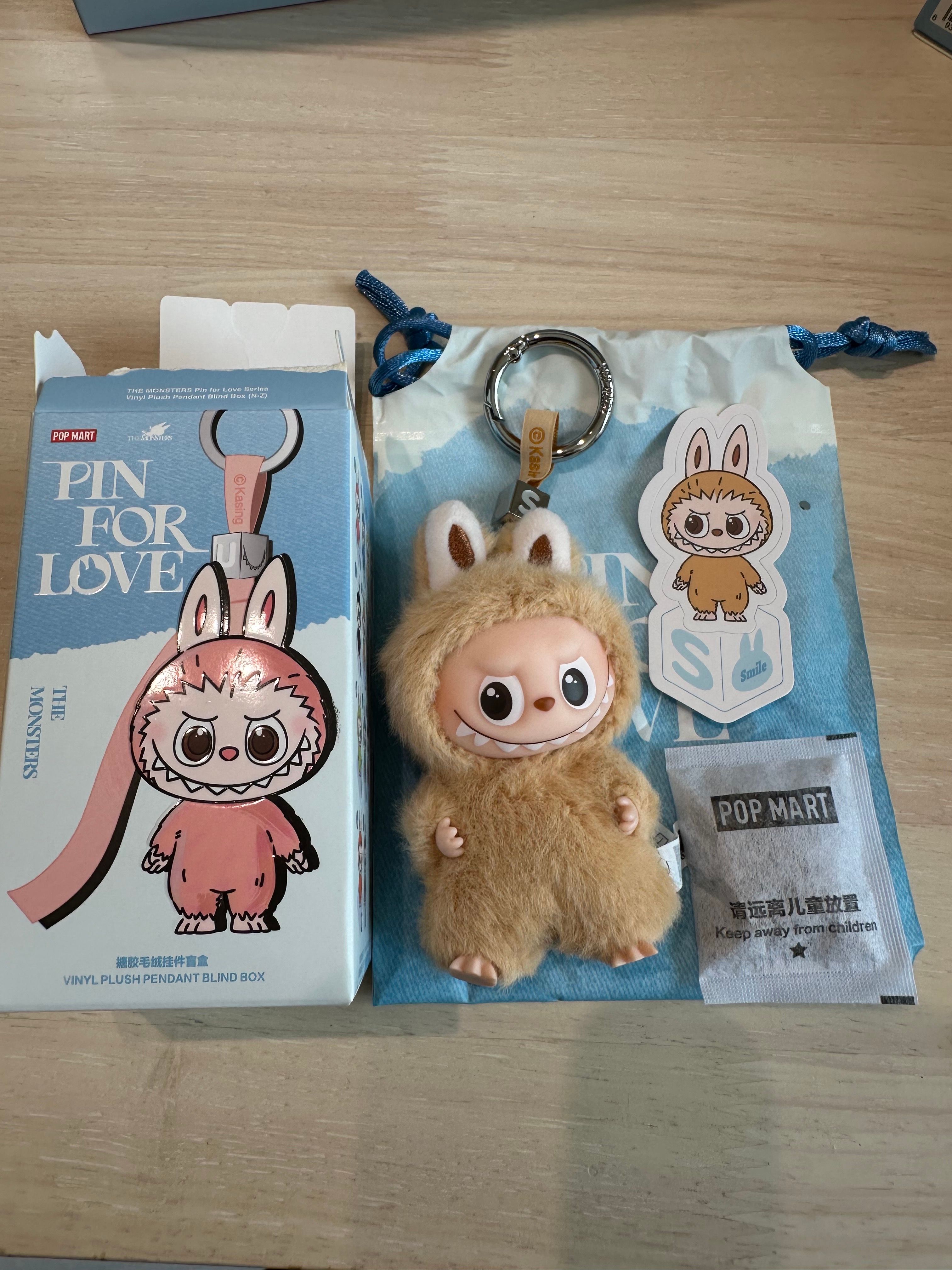 POP MART THE MONSTERS (LABUBU) Pin for Love Series-Vinyl Plush Pendant (N-Z) S