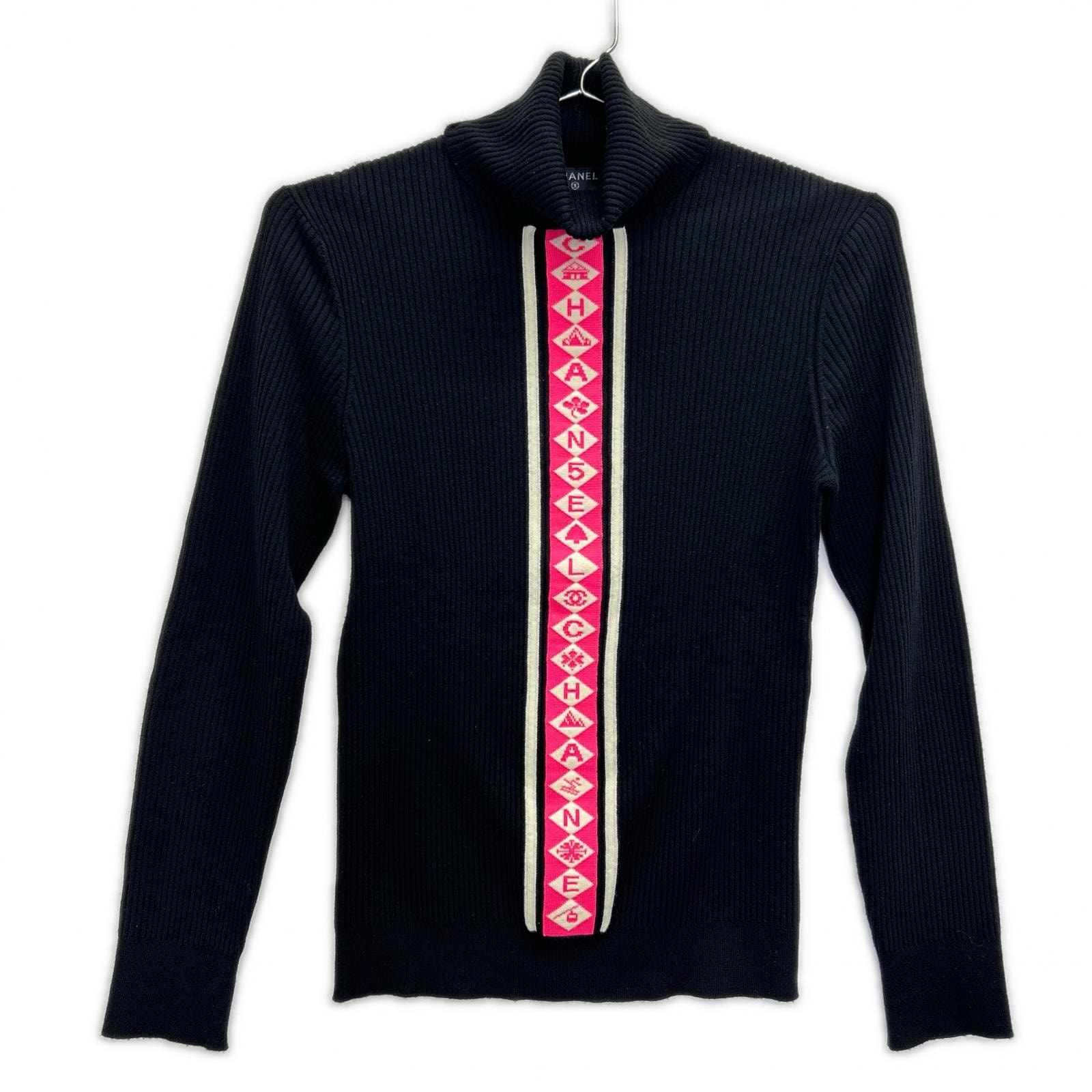 シャネル P62182 K47536 ロゴライン ハイネックリブニット 34