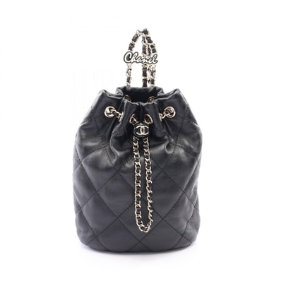 シャネル CHANEL マトラッセ リュックサック バックパック バッグ ラムスキン(羊革) レディース ブラック系 AS4810 【中古】