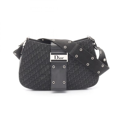 ディオール Dior ストリートシック トロッター ショルダーバッグ バッグ キャンバス レザー レディース ブラック系 【中古】