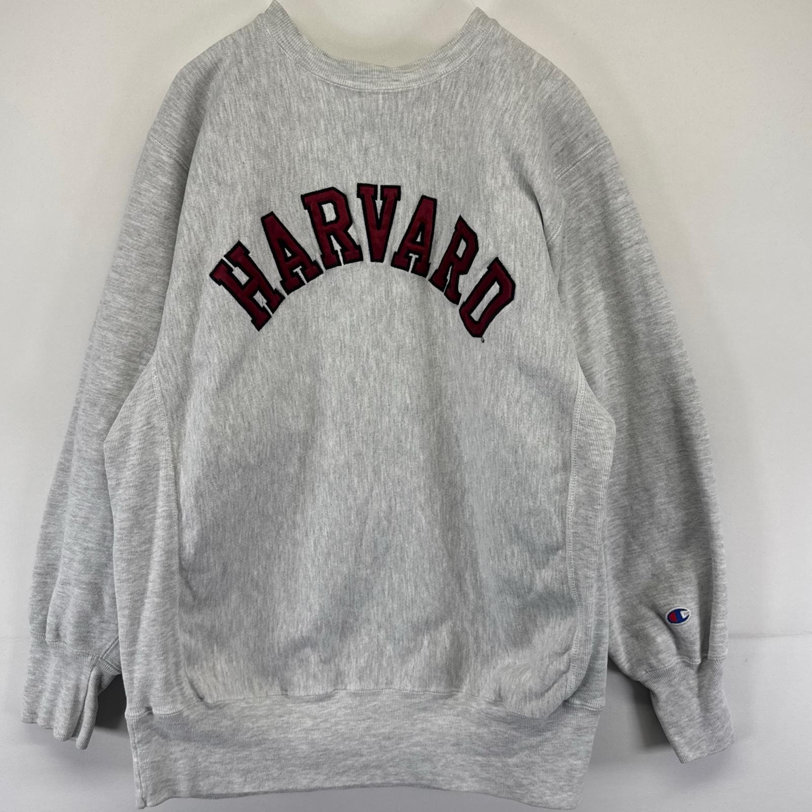 古着 90's/90年代 チャンピオン Champion スウェット リバースウィーブ カレッジロゴ ハーバード 霜降りグレー XL  グレー系 メンズ