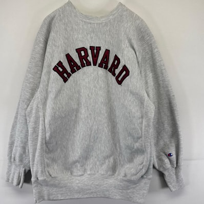 古着 90's/90年代 チャンピオン Champion スウェット リバースウィーブ カレッジロゴ ハーバード 霜降りグレー XL グレー系 メンズ