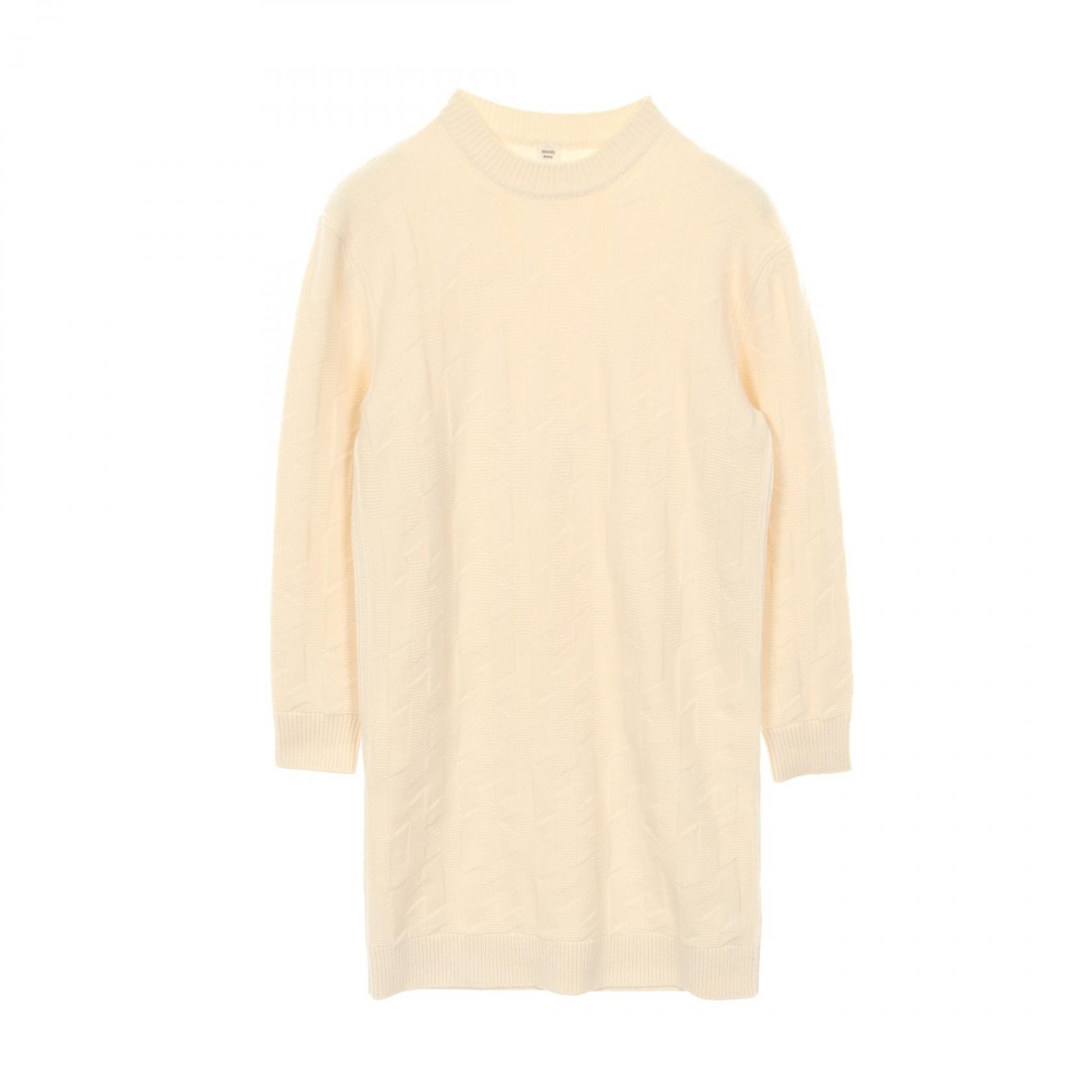 エルメス HERMES Hロゴ ワンピース 衣料品 トップス ウール レディース ホワイト系 【中古】