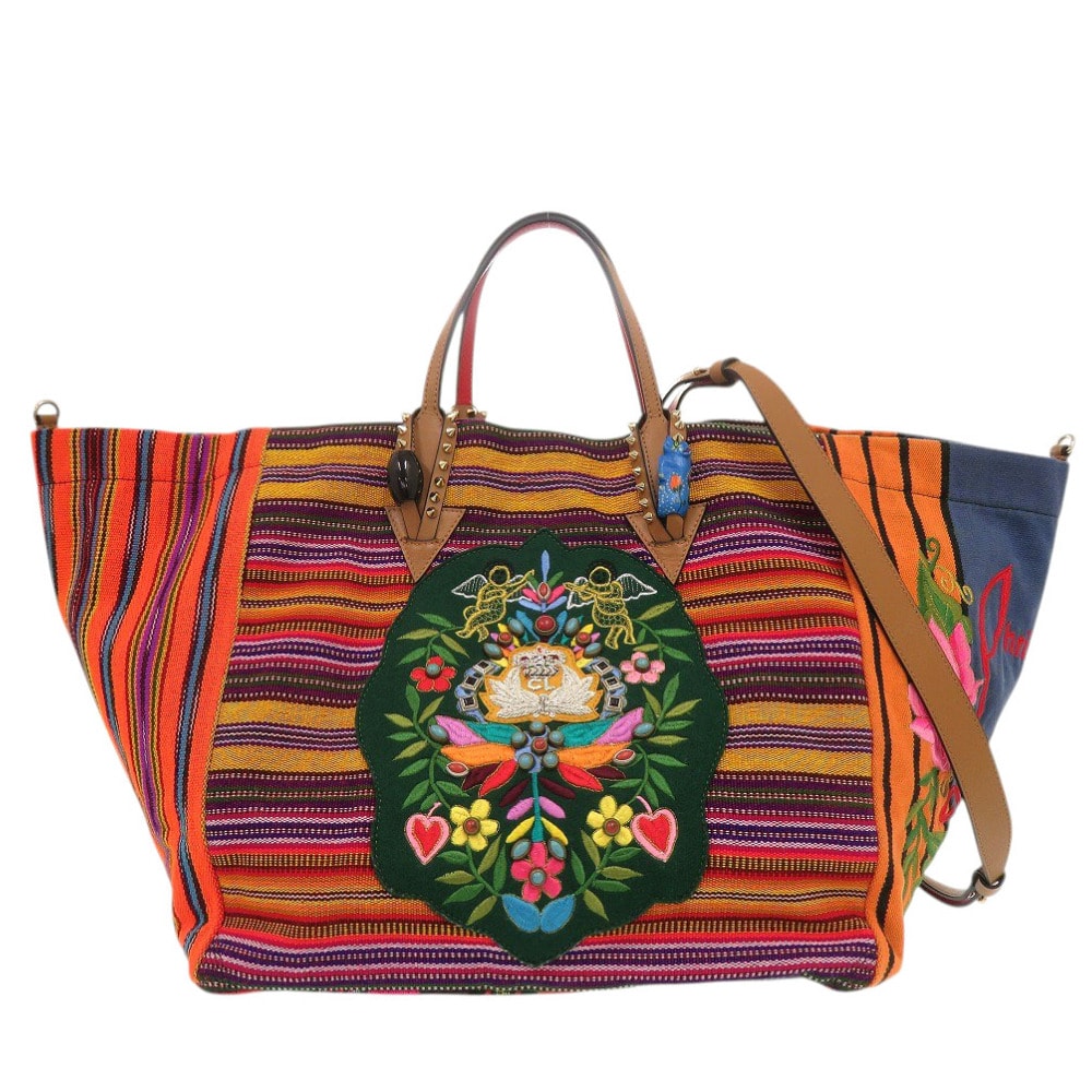 クリスチャンルブタン  メキシカバ 刺繍   キャンバス  レッド