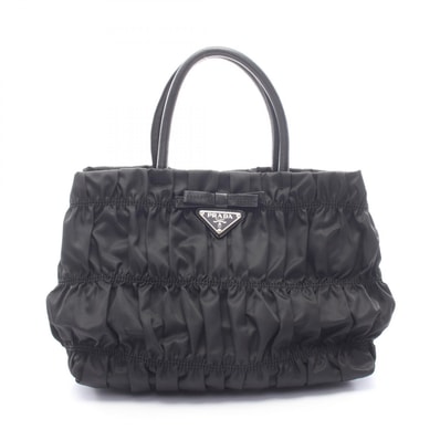 プラダ PRADA TESSUTO GAUFRE ハンドバッグ バッグ ナイロン レザー レディース ブラック系 BN1703 【中古】