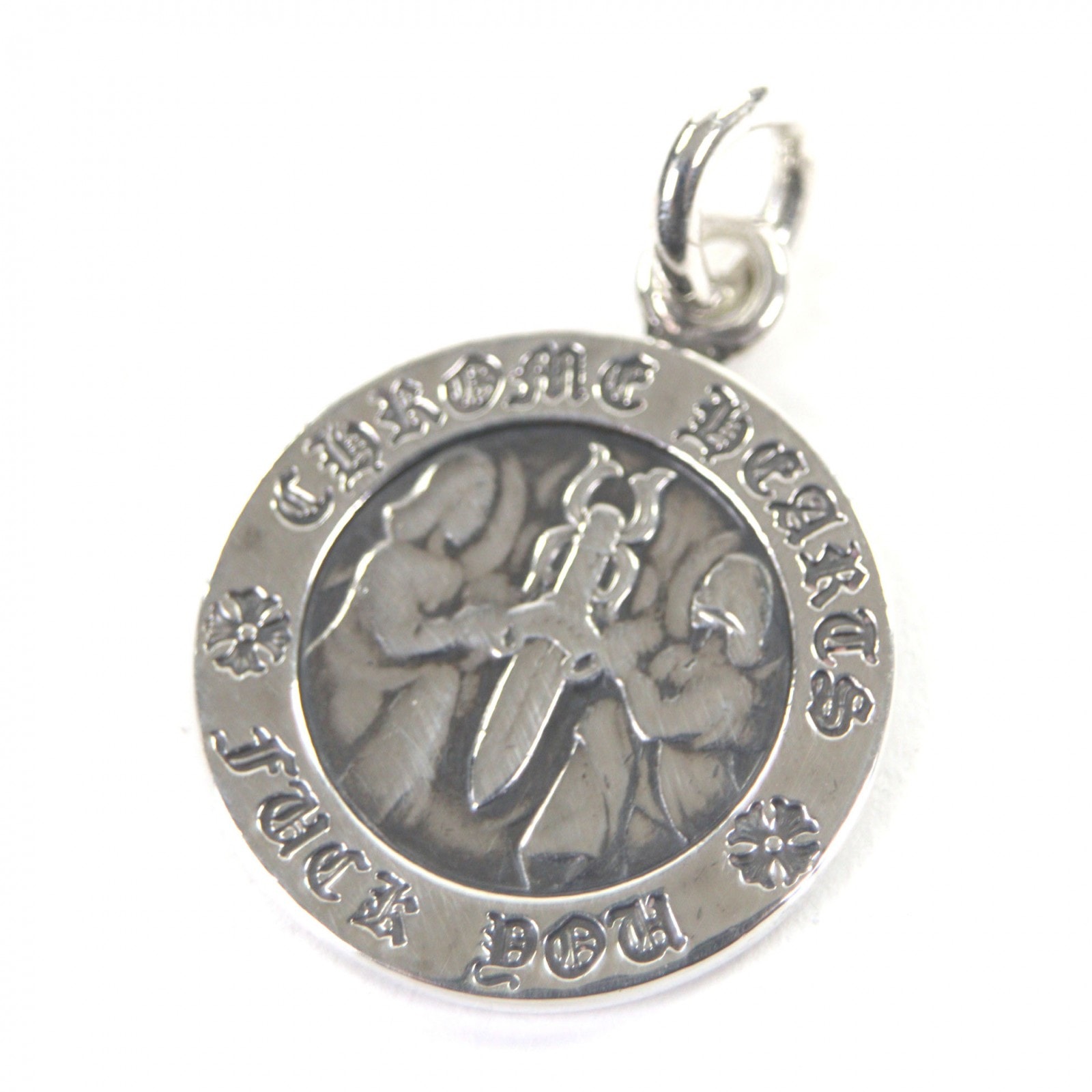Chrome Hearts Angel Medal Charm Fuck You "Silver"