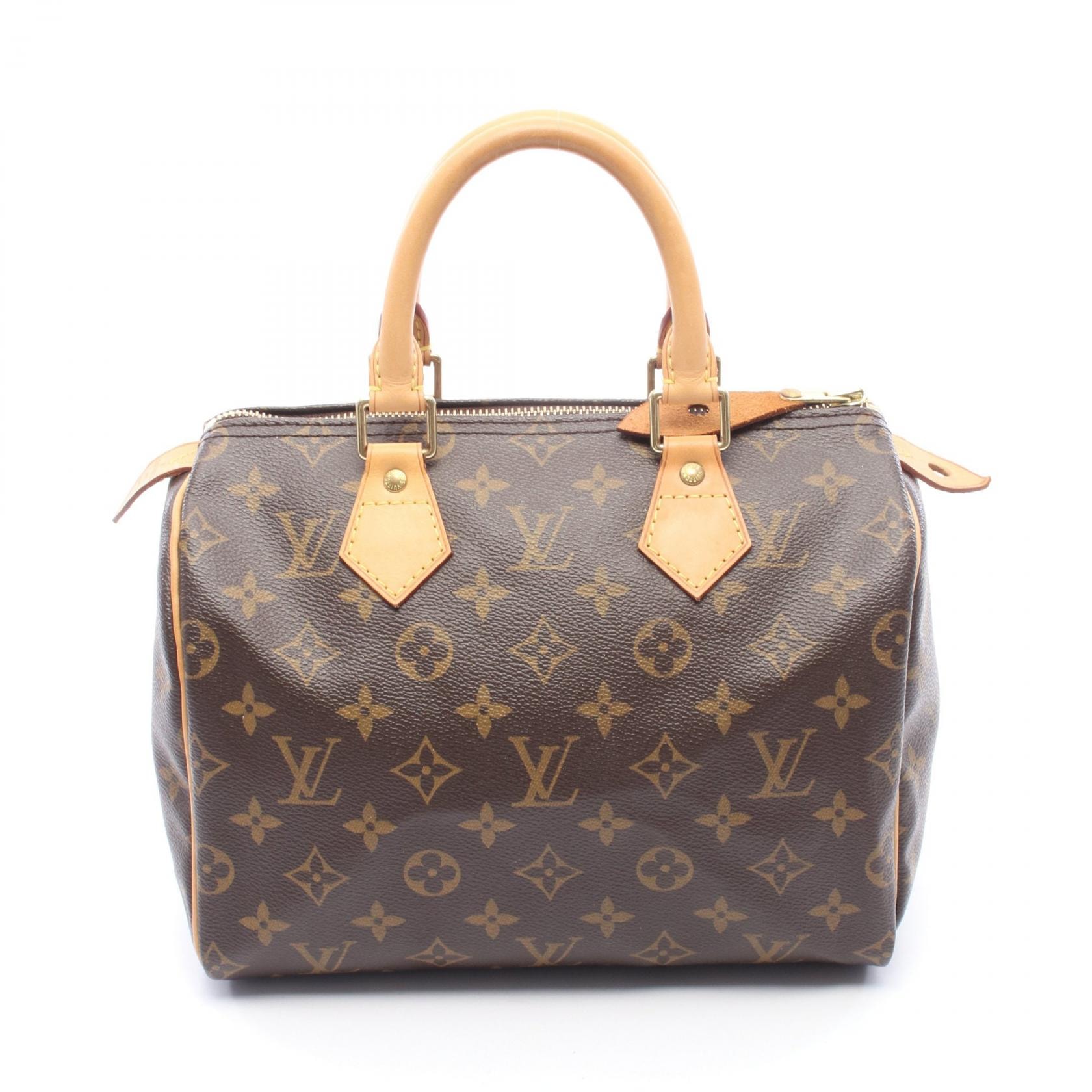 ルイ・ヴィトン LOUIS VUITTON スピーディ25 ハンドバッグ バッグ PVCコーティングキャンバス レザー モノグラム レディース ブラウン系 M41528 【中古】
