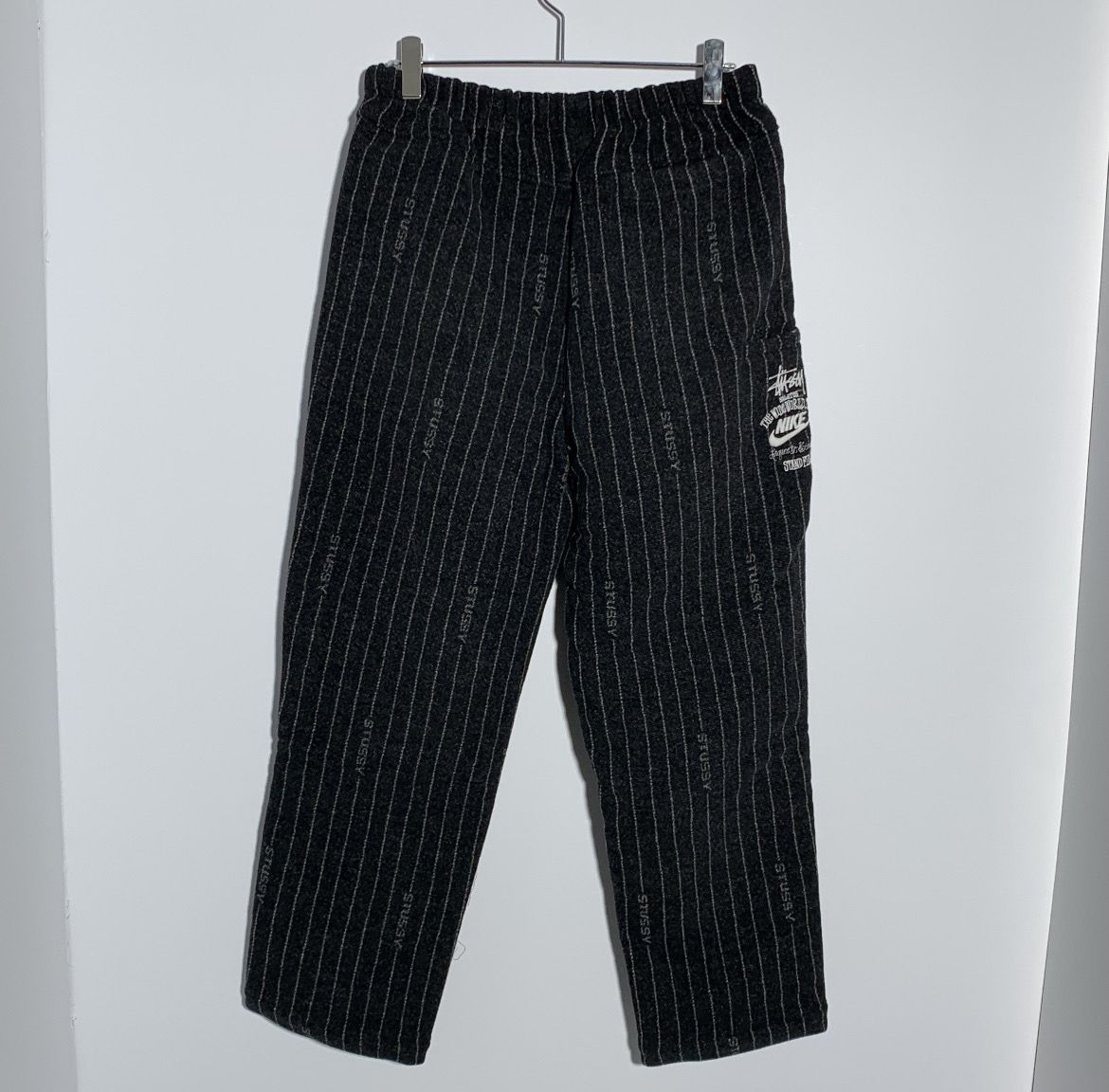 Stussy x Nike Striped Wool Pants "Black"