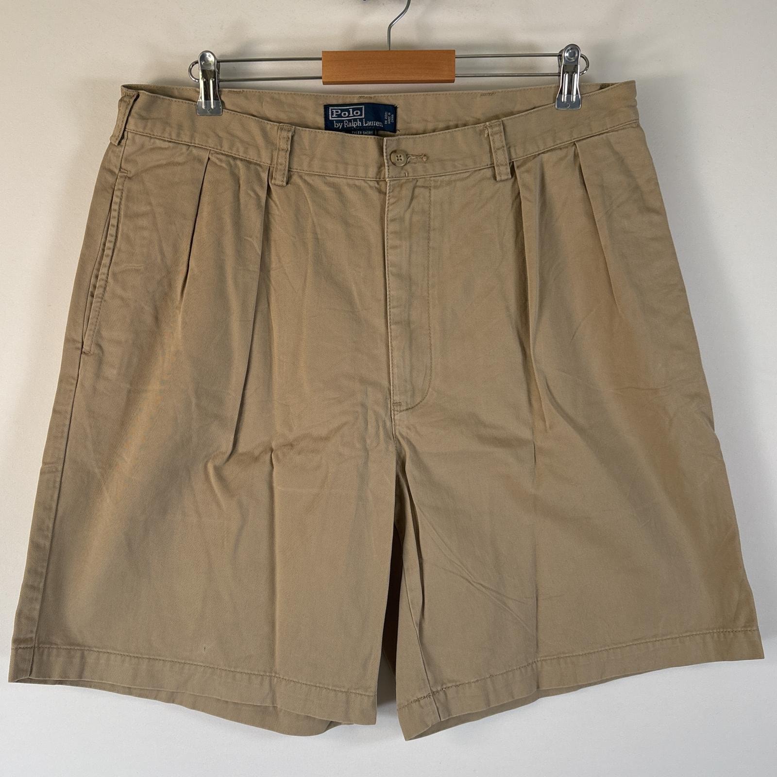 古着 90's/90年代 ポロバイラルフローレン Polo by Ralph Lauren ショートパンツ 半ズボン ポロチノ 大きいサイズ w38  ベージュ系 メンズ