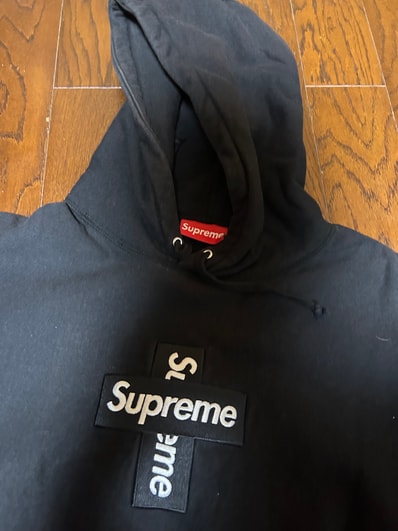 Supreme Cross Box Logo Hooded Sweatshirt "Black"