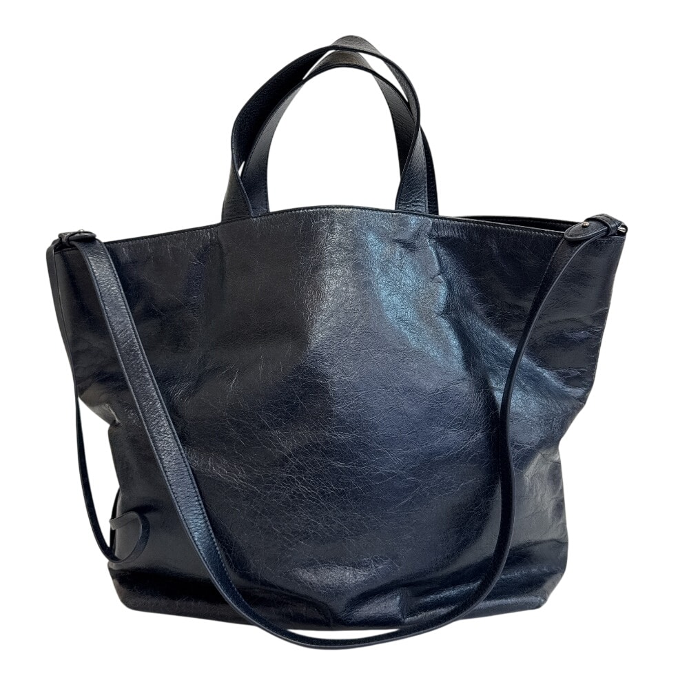 ジルサンダー JIL SANDER トートバッグ 2way ハンド ショルダーバッグ パスケース付き ネイビー