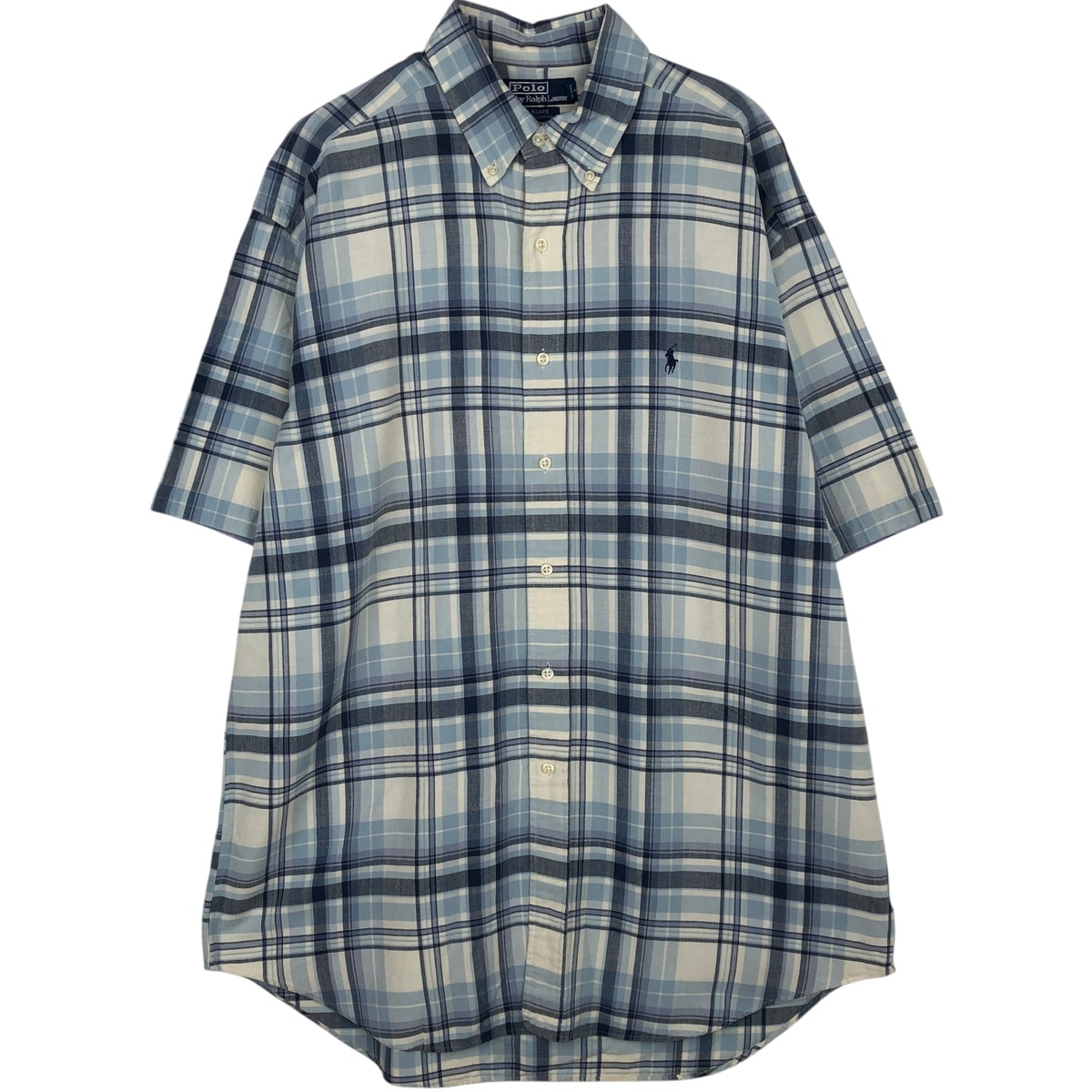 古着 ラルフローレン Ralph Lauren BLAKE 半袖 ボタンダウン チェックシャツ メンズL相当/eaa617282