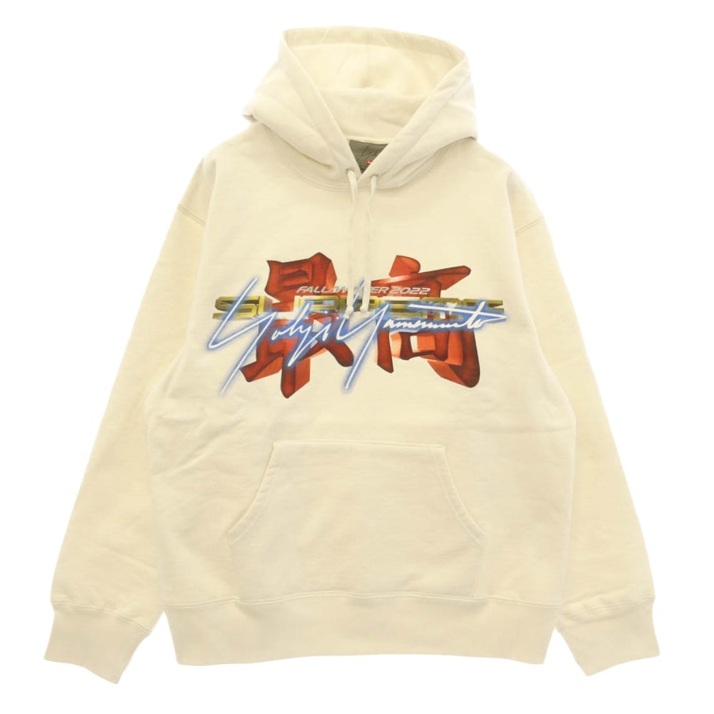 Supreme シュプリーム × Yohji Yamamoto ヨウジヤマモト Tekken Hooded Sweatshirt Stone 鉄拳 ストーン フーデッド スウェットシャツ パーカー ホワイト系 M【中古】