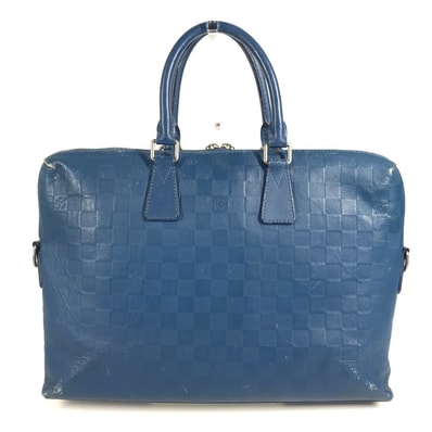 ルイヴィトン LOUIS VUITTON ポルトドキュマンジュール PDJ N41328 ダミエアンフィニ カバン 書類バッグ ブリーフケース ハンドバッグ ビジネスバッグ ダミエアンフィニレザー ブルー