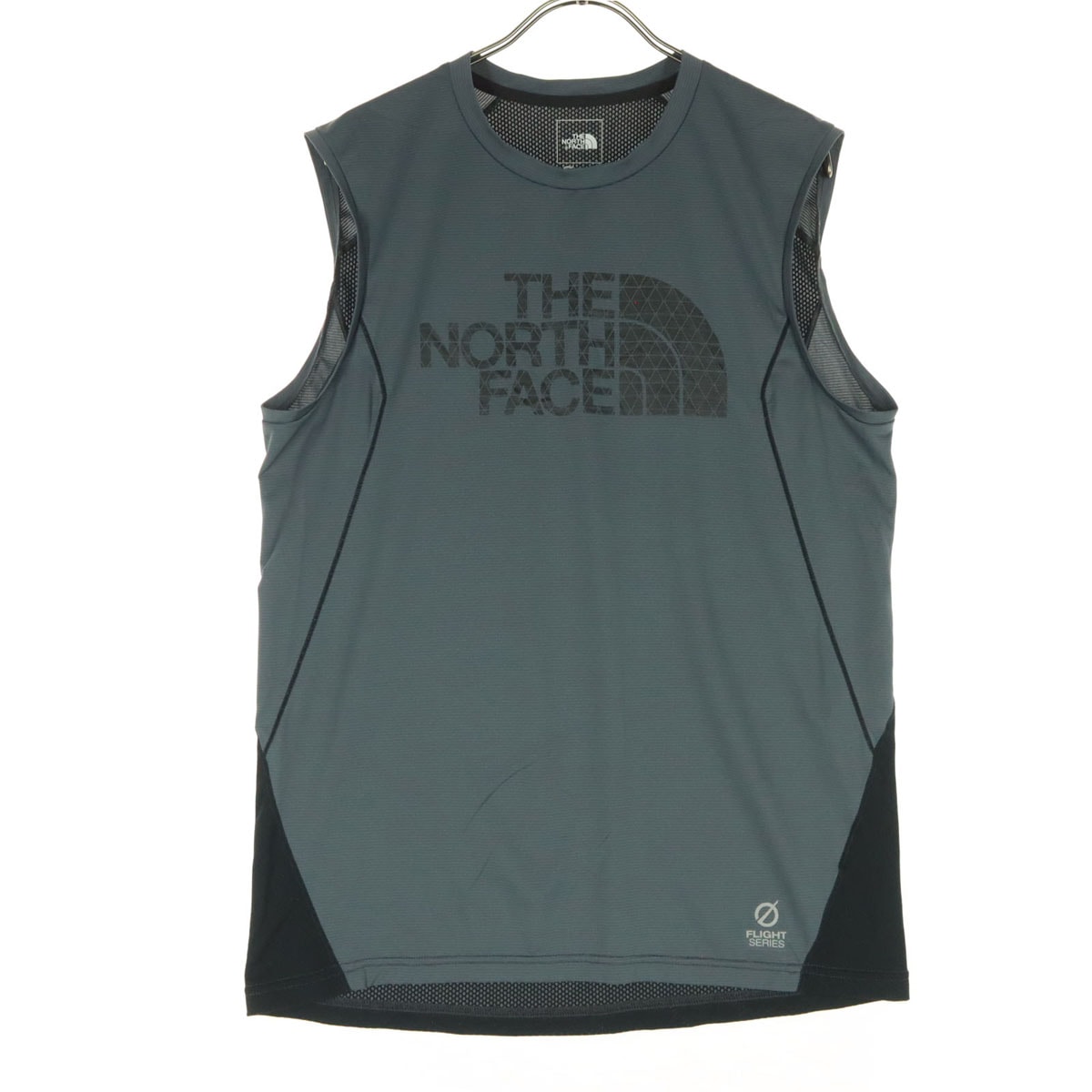 THE NORTH FACE ノースフェイス フロントプリント バイカラー ノースリーブ タンクトップ L ダークグレー系 NT61970