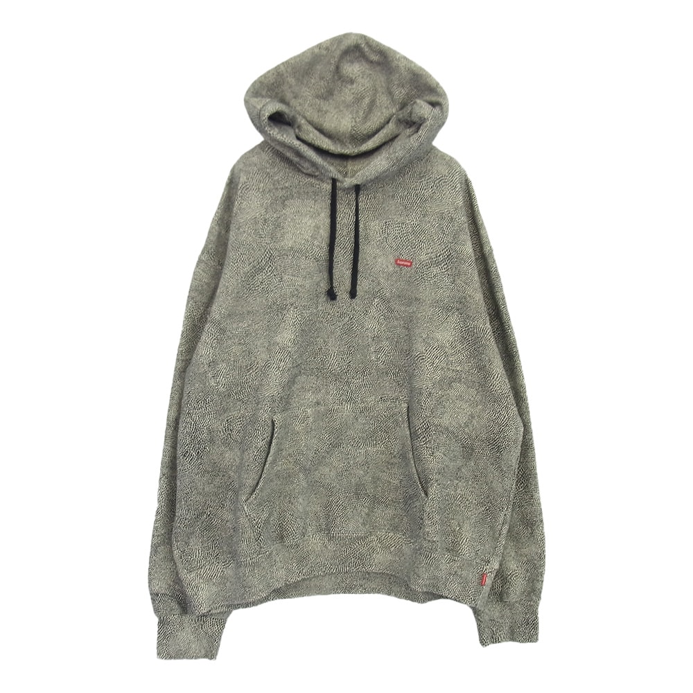 Supreme シュプリーム パーカー 25SS Small Box Hooded Sweatshirt Snakeskin スモールボックスロゴ プルオーバーパーカー フーディー スネークスキン ブラック系 ホワイト系 XL【美品】【中古】