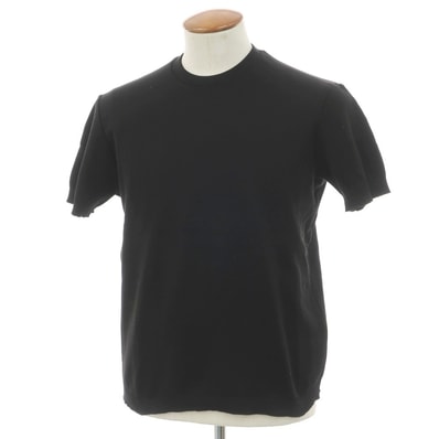 【中古】ヘルノ Herno コットン ジャージー クルーネック 半袖Tシャツ ブラック【サイズ48】【メンズ】