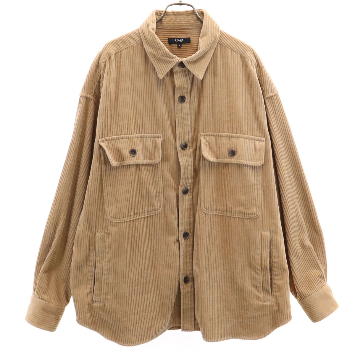 BEAMS HEART ビームスハート 長袖 ビック コーデュロイシャツ M ベージュ