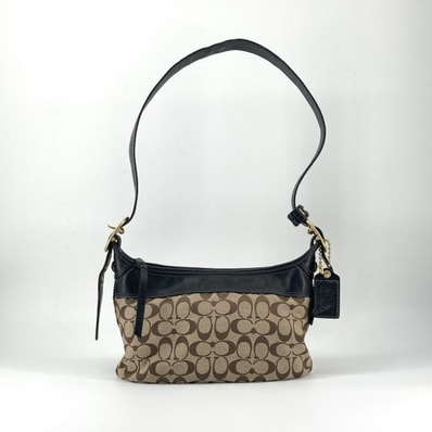 COACH(コーチ) シグネチャー F11444 ショルダーバッグ ブラック×ブラウン