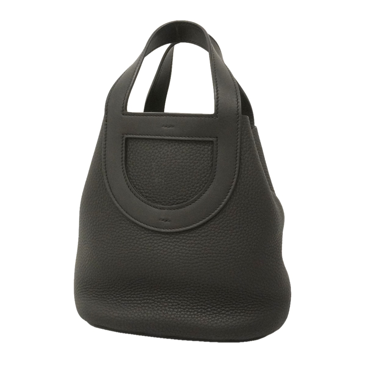 【6kd5015】エルメス ハンドバッグ インザループ18 トリヨンクレマンス ブラック シルバー金具 B刻印【中古】レディース